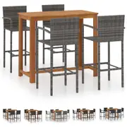 Garden Bar Set 5/7 Piece Bistro Pub Table Chair Stool Multi Colours vidaXL