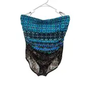 NWT Miraclesuit Untamed Avanti Swimsuit One Piece Blue Brown Size 16