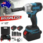 18V Cordless Impact Wrench 1/2" Drive Rattle Gun Tool Battery Charger Socket Set