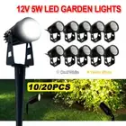 10X 12V 5W LED Spotlight Landscape Lights Outdoor Waterproof Garden Floodlight