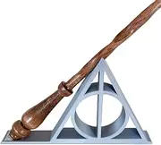 MO'FUN Wooden Magic Wand Display Stand - Silver Shelf for Collectible Wands