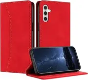 [Mo-Beauty] Case for Samsung Galaxy A54 5G, Mobile Phone Case Samsung A54 5G, Galaxy A54 5G Case, PU Leather Flip Folding Protective Case Magnetic Leather Flip Case Cover Case Samsung A54 5G (Red)