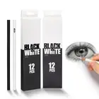 12Pieces White and Black Charcoal Pencils for Artists Sketch Highlight Pencils