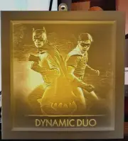 DYNAMIC DUO LITHOPHANE BAT*MAN & ROBIN 3D XL DC MAGIC COMIC BOOK CUSTOM WALL ART