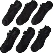[Nike] Kids Performance Cotton Cushioned No-Show Socks Large (Shoe Size 5Y-7Y) (Black)