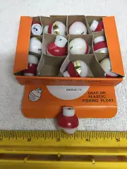 Fishing Snap On Floats - Red White - Size 3/4 Inch - 24 Bobbers Ships From USA