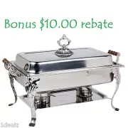 8QT CLASSIC Chafer Rectangular Chafing Dish Catering Buffet Food Tray + Rebate