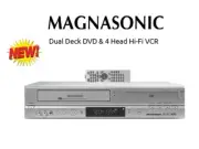 NEW Magnasonic DVD833-2 Dual Deck DVD and 4 Head Hi-Fi VCR