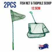 2x NEW Aquarium Fish Tank Fish Net Coldwater Marine Netting Scoop 12.5cmx 32cm