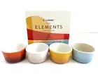 NEW IN BOX LE CREUSET ELEMENTS MULTICOLOR STONEWARE MINI RAMEKINS BOWLS SET OF 4