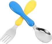 GARVALON Mini for Kids Kids Kitchen Utensil Set Real Fork Spoon Feeding Utensils for Toddlers Safe