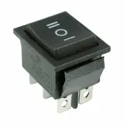 Black Rectangle Rocker Switch 6Pin DPDT 12V On Off On Panel Size 25 32mm