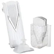 Appetito V Slicer With Storage - Julienne Mandolin Vegetable and Fruit Super Slicer
