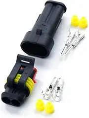 2sets Kit 1/2/3/4/5/6 Pins Way Super Seal Waterproof Electrical Wire Connector Plug Compatible With Car Harness Auto Sealed Socket With Pins(2P 2Ssts)