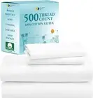 500 Thread Count Cotton Sheets King, Cooling Deep Pocket Bed Sheets Set, Soft &
