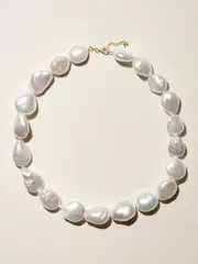 [Mateo] Mateo - 14-karat Gold Pearl Necklace - White - One size One size White