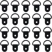 20pcs/Pack D Shape Pull Hook Tie Down Anchors Ring Stainless Steel Cargo Tie Down Ring Fit for Car Truck Trailers Boats Hand Tool Accessories(BK)