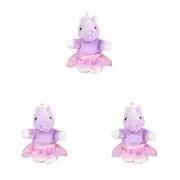 3PK Little Living Nature Play Tutu Unicorn Plush Animal Toy 14cm Assorted 3y+