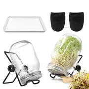 Seed Sprouter Germination Cover Kit Sprouting Mason Jars with Lids And Stands - 2 Set