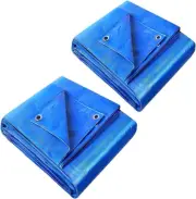[2PCE] Handy Hardware Heavy Duty Grey Tarpaulin, 1.5 X 2.1M, Blue, Durable 130GS
