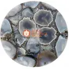 Natural Gray Agate Stone Round Table Handcrafted Beautiful Home Furniture Decors