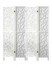 [Artiss] Clover Room Divider Screen 4 Panel in White