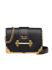 Prada Cahier Black Calf Leather Shoulder Bag