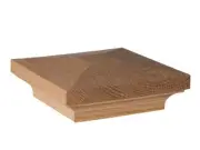 Flat Peak Newel Cap- 930 Style, For 3" Square Newel Posts, Hardwood Poplar