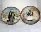 BALLOON SELLER WOMAN & MAN PLATE SET Royal Doulton D6649 D6655 NEW made England