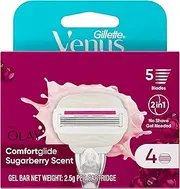 Gillette Venus ComFortglide Sugarberry Women's Razor Blade Refills, 4 Count
