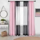 Black Pink Sheer Curtains Reversible Sunshine Sheer Curtains for Bedroom Girl...