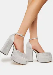 [NOKWOL] Charlie Rhinestone Platform Heels