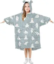 Joisal Yoga Dogs Poses Exercises Design Kids Wearable Blanket Oversized Cozy Blanket, Blanket Sweatshirt