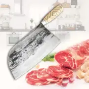 Handmade Cleaver Knife Forged Steel Wood Handle Slicing Beef Cut Chef Butcher L