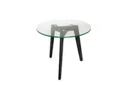 SK Designer Living | Stad Round Glass Side Table | Black