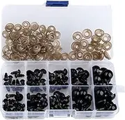 200PCS Plastic Safety Eyes Black Solid Eyes with Washers for Soft Toy Teddy Bear Doll Making, Puppet and Crafts