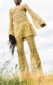 [Gabriela Hearst] Phoenix Lace Silk-Cotton Flared Pants