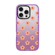 iPhone 16 Pro Impact Case MagSafe Compatible Peach Daisies