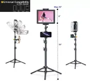 LINCO 70" Adjustable Steel Tablet Tripod Stand with 360° Rotating Phone Holder