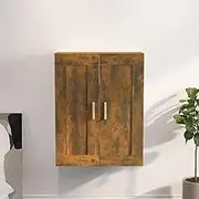 Wall Cabinet Smoked Oak 69.5x32.5x90 cm, Engineered Wood Floating Wall-Mounted Shelf, 60 kg Capacity, Versatile Storage for Bathroom, Kitchen, or Bedroom Décor