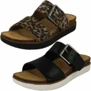Ladies Clarks Unstructured Adjustable Mule Sandals - Elayne Ease
