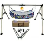 Indian Traditional Folding Baby Cradle – Black Square Design, Portable, Stylish