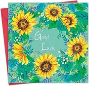 Twizler Good Luck Card - Sunflowers Floral - Womens Good Luck Card for Her Female Adult