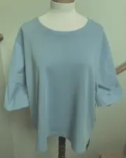 ATHLETA-HERON BLUE-HARLOW HYBRID TEE-LIGHTWEIGHT-COTTON/POLY BLEND-XL-NWT