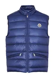 Moncler Gui Quilted Shell Gilet - Blue - 3, Men's Designer Gilet, Male - 3 3