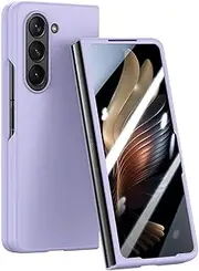 [EASSGU] Silicone Case Suitable for Samsung Galaxy Z Fold6 / Samsung Galaxy Fold 6 2024 (7.6 Inches), Skin-Friendly and Hard PC Protective Case Against Drops and Scratch-Resistant - Light Purple