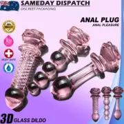 Crystal Glass Anal Plug Thruster Anal Beads Dildo Dong Rose Butt Plug Sex Toy
