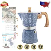 Milano 9-Cup Moka Pot - Indigo Espresso Maker for Barista-Quality Coffee