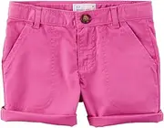 [Carter's] Baby Girls' Twill Roll-Cuff Shorts, Pink
