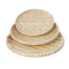 3 Packs Handwoven Round Wall Tray Storage Platters Plate for Drink